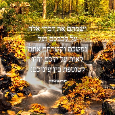 Picture 04 - דברים 11:18 HEB - ושמתם את דברי אלה על לבבכם - Bible Verse Picture