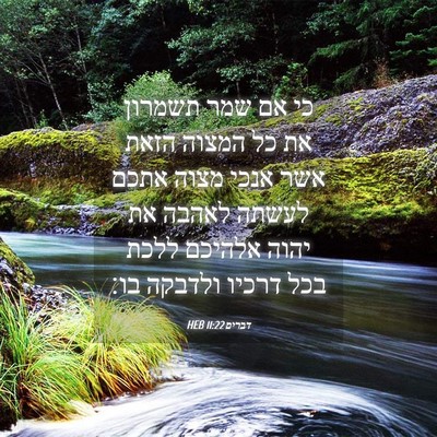 Picture 04 - דברים 11:22 HEB - כי אם שמר תשמרון את כל - Bible Verse Picture