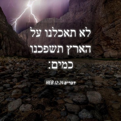 Picture 04 - דברים 12:24 HEB - לא תאכלנו על הארץ תשפכנו - Bible Verse Picture