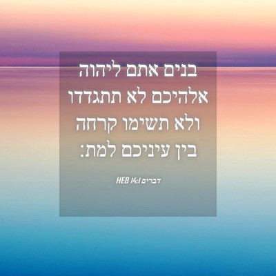 Picture 04 - דברים 14:1 HEB - בנים אתם ליהוה אלהיכם לא - Bible Verse Picture