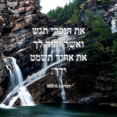 Picture 04 - דברים 15:3 HEB - את הנכרי תגש ואשר יהיה לך - Bible Verse Picture