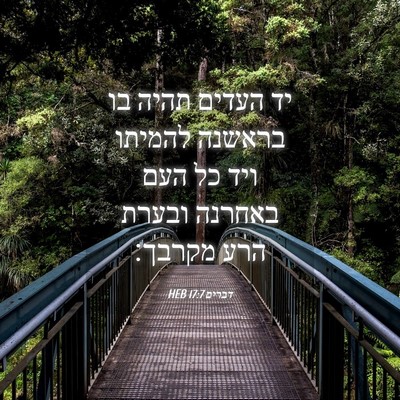 Picture 04 - דברים 17:7 HEB - יד העדים תהיה בו בראשנה - Bible Verse Picture