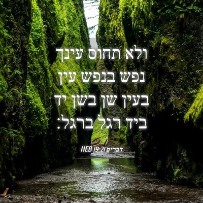 Picture 04 - דברים 19:21 HEB - ולא תחוס עינך נפש בנפש עין - Bible Verse Picture