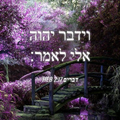 Picture 04 - דברים 2:17 HEB - וידבר יהוה אלי - Bible Verse Picture