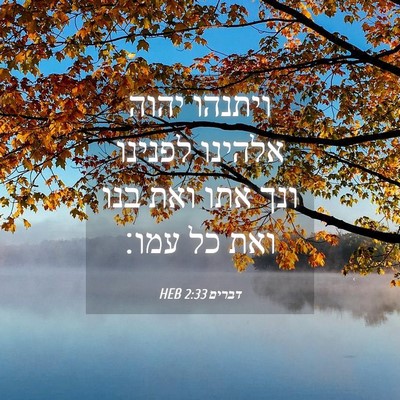 Picture 04 - דברים 2:33 HEB - ויתנהו יהוה אלהינו לפנינו - Bible Verse Picture