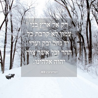 Picture 04 - דברים 2:37 HEB - רק אל ארץ בני עמון לא קרבת - Bible Verse Picture