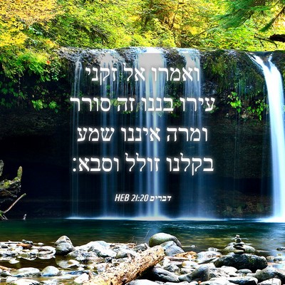 Picture 04 - דברים 21:20 HEB - ואמרו אל זקני עירו בננו זה - Bible Verse Picture