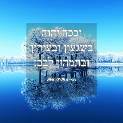 Picture 04 - דברים 28:28 HEB - יככה יהוה בשגעון ובעורון - Bible Verse Picture