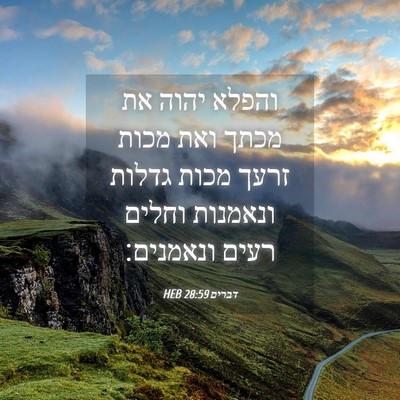 Picture 04 - דברים 28:59 HEB - והפלא יהוה את מכתך ואת מכות - Bible Verse Picture