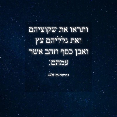 Picture 04 - דברים 29:17 HEB - ותראו את שקוציהם ואת - Bible Verse Picture