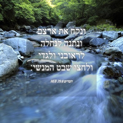Picture 04 - דברים 29:8 HEB - ונקח את ארצם ונתנה לנחלה - Bible Verse Picture