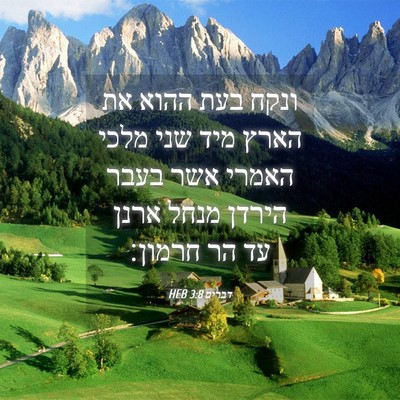 Picture 04 - דברים 3:8 HEB - ונקח בעת ההוא את הארץ מיד - Bible Verse Picture