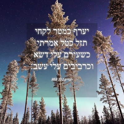Picture 04 - דברים 32:2 HEB - יערף כמטר לקחי תזל כטל - Bible Verse Picture