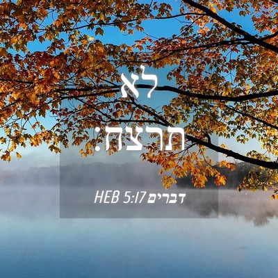 Picture 04 - דברים 5:17 HEB - לא - Bible Verse Picture