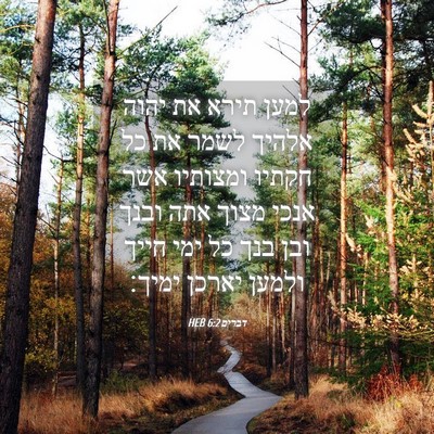 Picture 04 - דברים 6:2 HEB - למען תירא את יהוה אלהיך - Bible Verse Picture