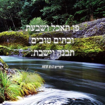 Picture 04 - דברים 8:12 HEB - פן תאכל ושבעת ובתים טובים - Bible Verse Picture