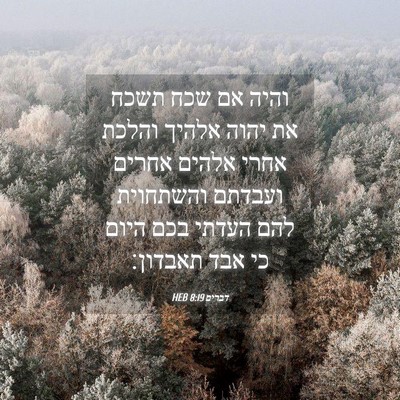 Picture 04 - דברים 8:19 HEB - והיה אם שכח תשכח את יהוה - Bible Verse Picture