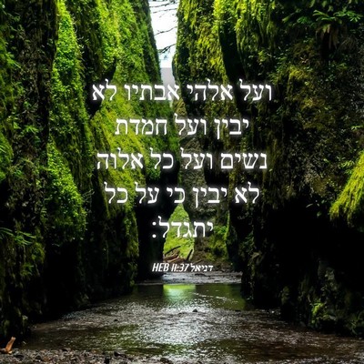 Picture 04 - דניאל 11:37 HEB - ועל אלהי אבתיו לא יבין ועל - Bible Verse Picture
