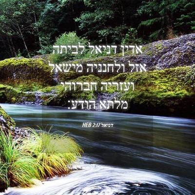Picture 04 - דניאל 2:17 HEB - אדין דניאל לביתה אזל - Bible Verse Picture
