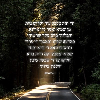 Picture 04 - דניאל 4:23 HEB - ודי חזה מלכא עיר וקדיש נחת - Bible Verse Picture