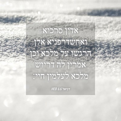 Picture 04 - דניאל 6:6 HEB - אדין סרכיא ואחשדרפניא אלן - Bible Verse Picture