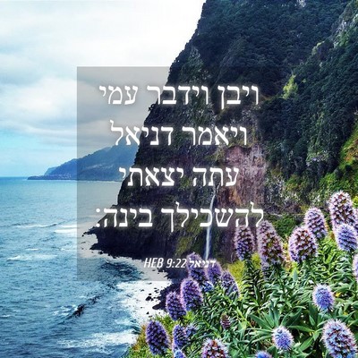 Picture 04 - דניאל 9:22 HEB - ויבן וידבר עמי ויאמר דניאל - Bible Verse Picture