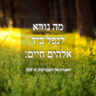 Picture 04 - האגרת אל העברים 10:31 HEB - מה נורא לנפל ביד אלהים - Bible Verse Picture