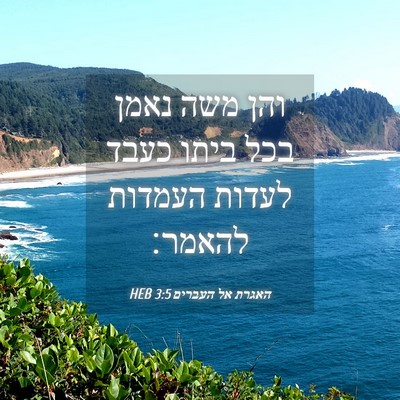Picture 04 - האגרת אל העברים 3:5 HEB - והן משה נאמן בכל ביתו כעבד - Bible Verse Picture