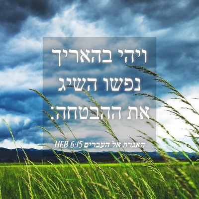 Picture 04 - האגרת אל העברים 6:15 HEB - ויהי בהאריך נפשו השיג את - Bible Verse Picture