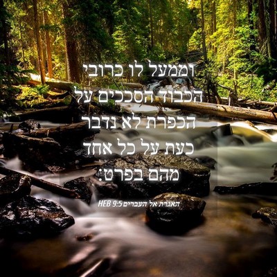 Picture 04 - האגרת אל העברים 9:5 HEB - וממעל לו כרובי הכבוד - Bible Verse Picture
