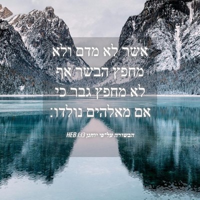 Picture 04 - הבשורה על־פי יוחנן 1:13 HEB - אשר לא מדם ולא מחפץ הבשר אף - Bible Verse Picture