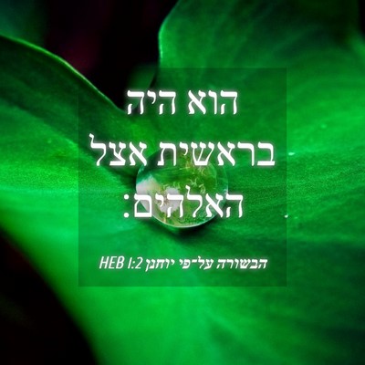 Picture 04 - הבשורה על־פי יוחנן 1:2 HEB - הוא היה בראשית אצל - Bible Verse Picture