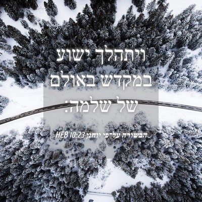 Picture 04 - הבשורה על־פי יוחנן 10:23 HEB - ויתהלך ישוע במקדש באולם של - Bible Verse Picture