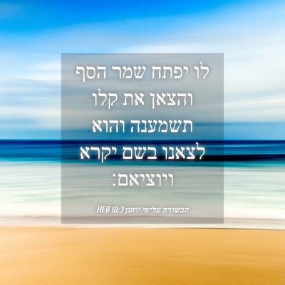 Picture 04 - הבשורה על־פי יוחנן 10:3 HEB - לו יפתח שמר הסף והצאן את - Bible Verse Picture