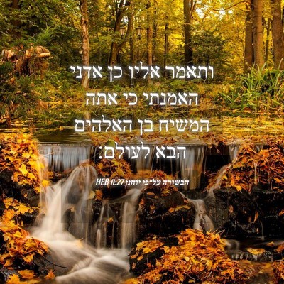 Picture 04 - הבשורה על־פי יוחנן 11:27 HEB - ותאמר אליו כן אדני האמנתי - Bible Verse Picture