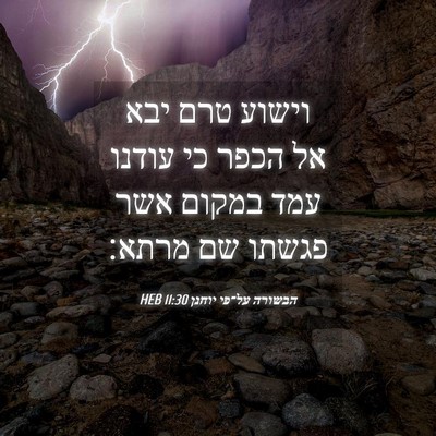 Picture 04 - הבשורה על־פי יוחנן 11:30 HEB - וישוע טרם יבא אל הכפר כי - Bible Verse Picture