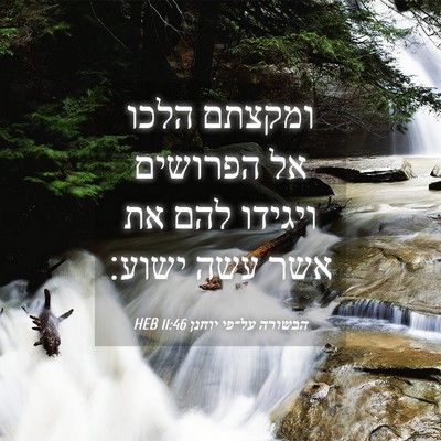 Picture 04 - הבשורה על־פי יוחנן 11:46 HEB - ומקצתם הלכו אל הפרושים - Bible Verse Picture