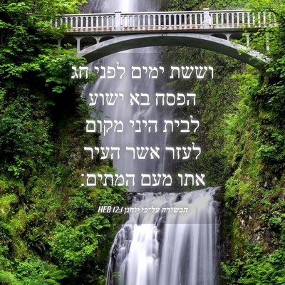 Picture 04 - הבשורה על־פי יוחנן 12:1 HEB - וששת ימים לפני חג הפסח בא - Bible Verse Picture