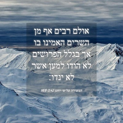 Picture 04 - הבשורה על־פי יוחנן 12:42 HEB - אולם רבים אף מן השרים - Bible Verse Picture