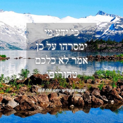 Picture 04 - הבשורה על־פי יוחנן 13:11 HEB - כי ידע מי ימסרהו על כן אמר - Bible Verse Picture