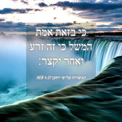 Picture 04 - הבשורה על־פי יוחנן 4:37 HEB - כי בזאת אמת המשל כי זה זרע - Bible Verse Picture