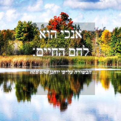 Picture 04 - הבשורה על־פי יוחנן 6:48 HEB - אנכי הוא לחם - Bible Verse Picture