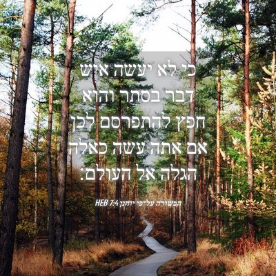 Picture 04 - הבשורה על־פי יוחנן 7:4 HEB - כי לא יעשה איש דבר בסתר - Bible Verse Picture