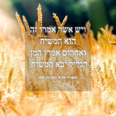 Picture 04 - הבשורה על־פי יוחנן 7:41 HEB - ויש אשר אמרו זה הוא המשיח - Bible Verse Picture