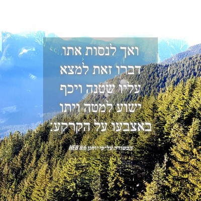 Picture 04 - הבשורה על־פי יוחנן 8:6 HEB - ואך לנסות אתו דברו זאת למצא - Bible Verse Picture