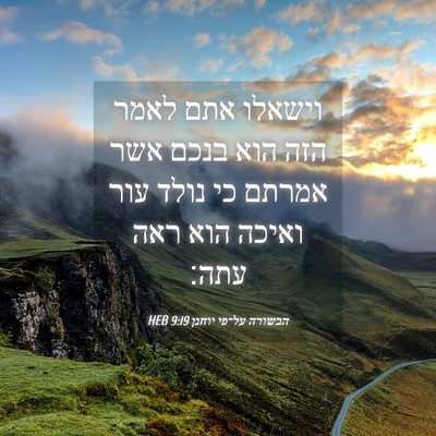 Picture 04 - הבשורה על־פי יוחנן 9:19 HEB - וישאלו אתם לאמר הזה הוא - Bible Verse Picture