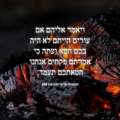 Picture 04 - הבשורה על־פי יוחנן 9:41 HEB - ויאמר אליהם אם עורים הייתם - Bible Verse Picture