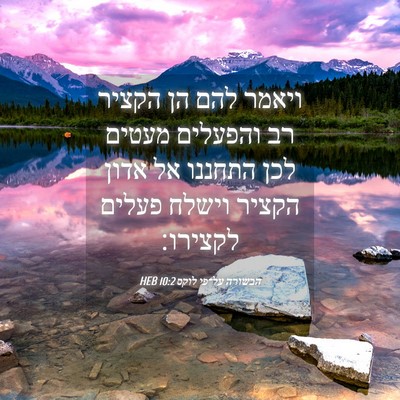 Picture 04 - הבשורה על־פי לוקס 10:2 HEB - ויאמר להם הן הקציר רב - Bible Verse Picture