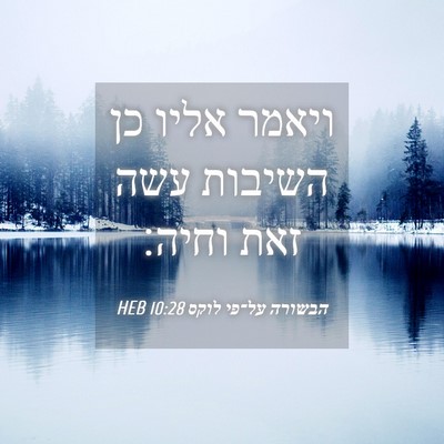 Picture 04 - הבשורה על־פי לוקס 10:28 HEB - ויאמר אליו כן השיבות עשה - Bible Verse Picture