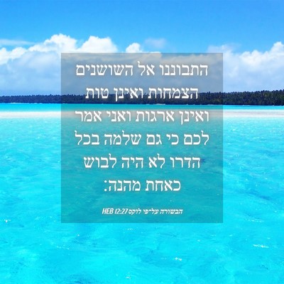 Picture 04 - הבשורה על־פי לוקס 12:27 HEB - התבוננו אל השושנים הצמחות - Bible Verse Picture
